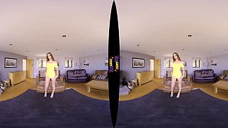 Mellow Yellow; Strip Solo Girlfriend Petite Small Tits Thin Fit Brunette Nylons