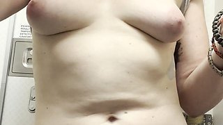After a Massive Piss on a Plane Which Goes All Over My Butt N Thigh, I Get My Boobs N Bush Out to Freshen up N Clean My Teeth