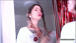 Nasty Maid with Sexy Red Lips