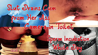 Sperm Drain #2. Special Version. Blonde MILF Bitch Drains Cum Down the Toilet. Cum Fetish. Camera in Toilet. Natural Sperm