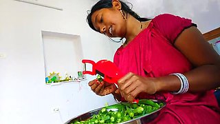 Permi Pooja Hot Indian Bhabhi First Time Homemade Sex in Kitchen with Big Natural Tits