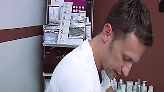 Amazing blonde French babe assfucked after massage