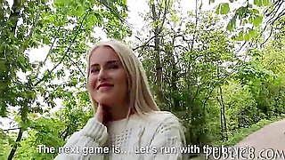 Pretty Blonde Eurobabe Railed In The Woods For Money