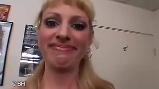 Blowbang Action With Blonde Chick