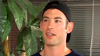 Tattooed muscle guy in sexy blonde milf...cum in mouth