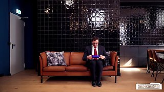 Sexy Busty Babe Fingered And Banged On Office Couch