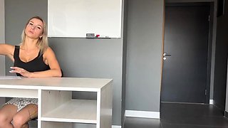 Big-Titted Secretary Fucked on Table During Work Hours