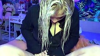 Naughty blonde teen girl loves to use her toy