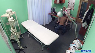 Doctor hard fucks young babe with big tits on his desk