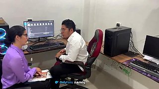 Boss Dominates Secretary Employee - Hard Fuck & Squirting Facial - NamiQseiiin