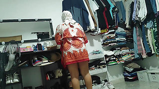 Grandpa looks young for the second time naked in his room
