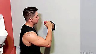 Fucked Bareback Through Glory Hole - Adrian Suarez
