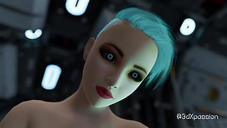 Nexus-3 Kryon Backdoor. Best Sex with Female Android in Sci-fi Corridor