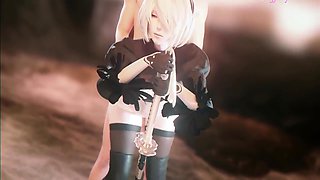 Anime Hentai, Car Toon And 3d Animated - 2b Creampie Compilation