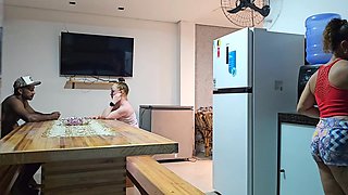 Stepdaughter Wants to Have Sex in the Kitchen but Sex Ends in the Bedroom