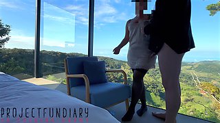 Chubby Secretary in A Silk Dress Has Sex with The Boss on Top of the World - Projectfundiary
