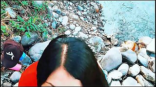 Moroccan Girl Sucks Her Lover's Cock in the Open Air Forest and He Ejaculates Inside Her Mouth