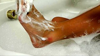 Blonde tight pussy babe solo toy fun in glamour masturbation