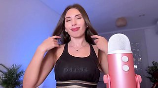 Hot brunette, pumping, big tits girl