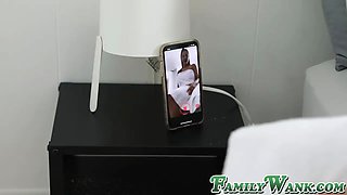 Miss Raquel with Big Tits is wettened in cum after a fucking from her son-in-law