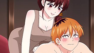 Busty MILF rides a dick of a teen guy after hot oiled massage