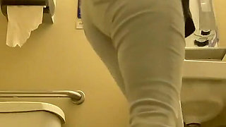 Follow Me in Public Bathrooms Wearing a Pink Thong