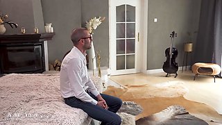 Luca Ferrero deepthroats big dick and cums hard in MOMXXX MILF Di Devi's reverse cowgirl