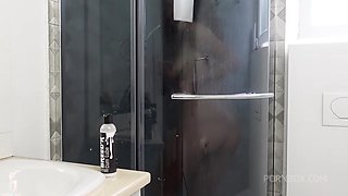 Shower With Double Anal Fisting; Dildo And One Hand Togheter