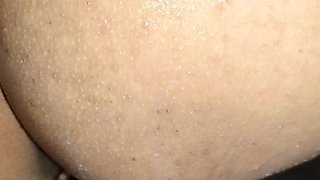 Hot Babe Showing Her Big Round Ass and Fingering Her Sexy Pussy in Bathroom
