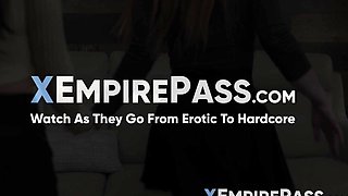 Summer Hart lures brunette Aubree Valentine into a hot lesbian sex