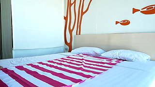 Tiny Thai teen massage with BJ happy end
