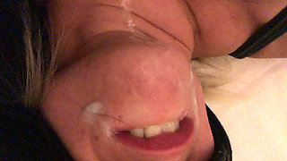 Fuck Hard Pussy and Cum in Mouth Filled Face of Submissive French Slut Stepmom Big Boobs with Plug Ass Is a Good Sexy Bitch