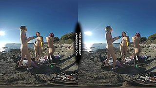 3 Hot College Girls On Winter Vacation Naked On Beach Fire Dancing Bubbles Cheri Josie Poppy
