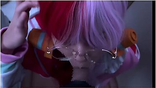 One Piece Diva Uta In Glasses Takes Him To A Virtual Space To Gokkun Blow His Dick