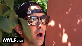 Lexi Luna's Big Ass MILF Caught Showering After Workout - Outdoor Peeping & Pussy Licking