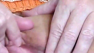 Masturbating Orgasm with Close up Pussy Spreading & Clit Play in Knee High Socks