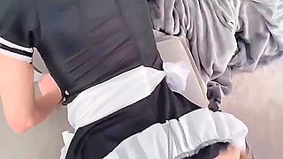 Fine Maid Femboy Works A Hard With Her Ass