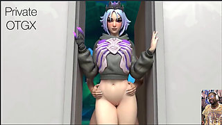 Bald Ass Pussy Persephone Gets Thigh Fucked, Shinra Commander Gets Creampied From Behind