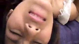 Asian babe licking her pussy