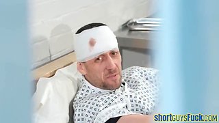 Short Guy Doctor Fucks Busty Cougar Nurse And Jizzes Her Mouth