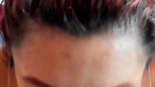 Colorful Hair Girl Makes a Great Deepthroat P1
