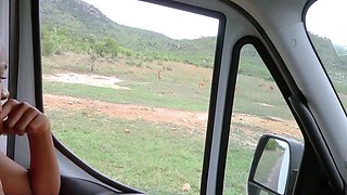 Pretty African Teen GF Risky Outdoor Sex