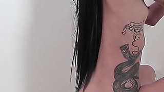 Skinny Brunette in Gloryhole Action!