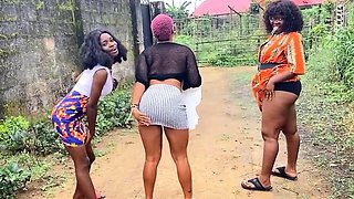 African lesbians luring a thot into sex