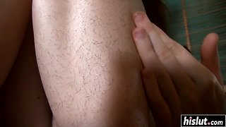 Solo horny Krissy plays with her hairy teen twat