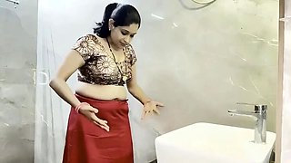Desi Stepmom Fucks Stepson Hard in Bathroom - Big Ass & Loud Moaning