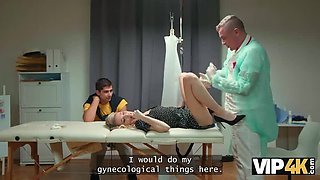 Doctor Steve Fingering Hot Blonde Wife's Pussy in Hospital - Cheating in Front of Husband HD