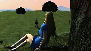 3D cartoon Alice in Wonerland getting licked and fucked