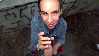 Public Agent - Shy Belgian Gigi Max POV blowjob outdoors
