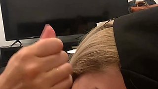 Hot asian hotel hostess gives me a nice blowjob and rides my cock in reverse cowgirl position. Perfect service!